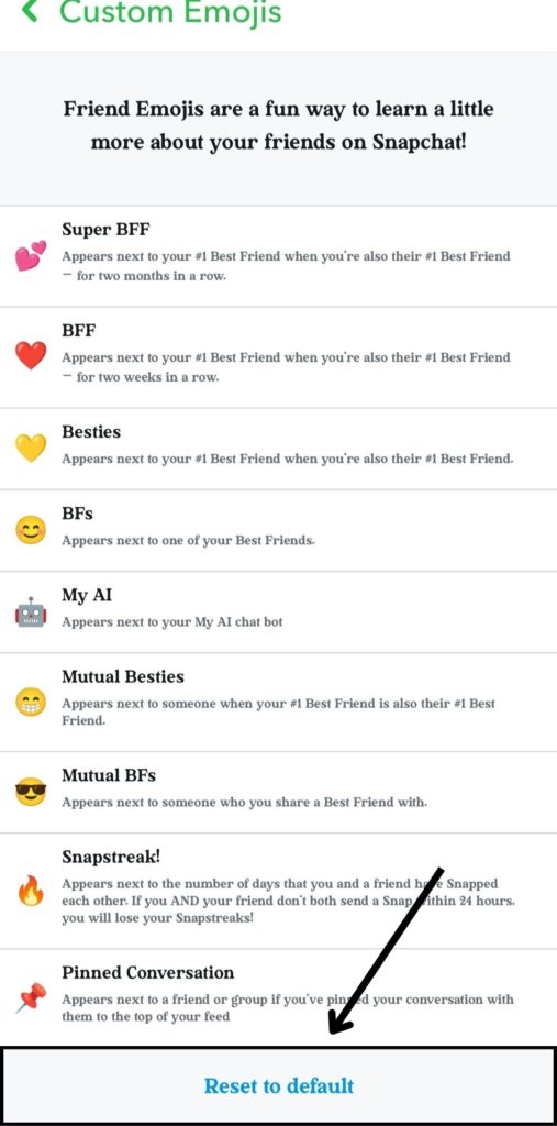 How to reset friend emojis